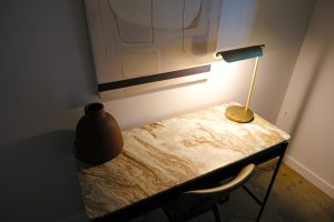 Photo fabric shade floor lamp
