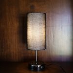 Photo Linen shade table lamp